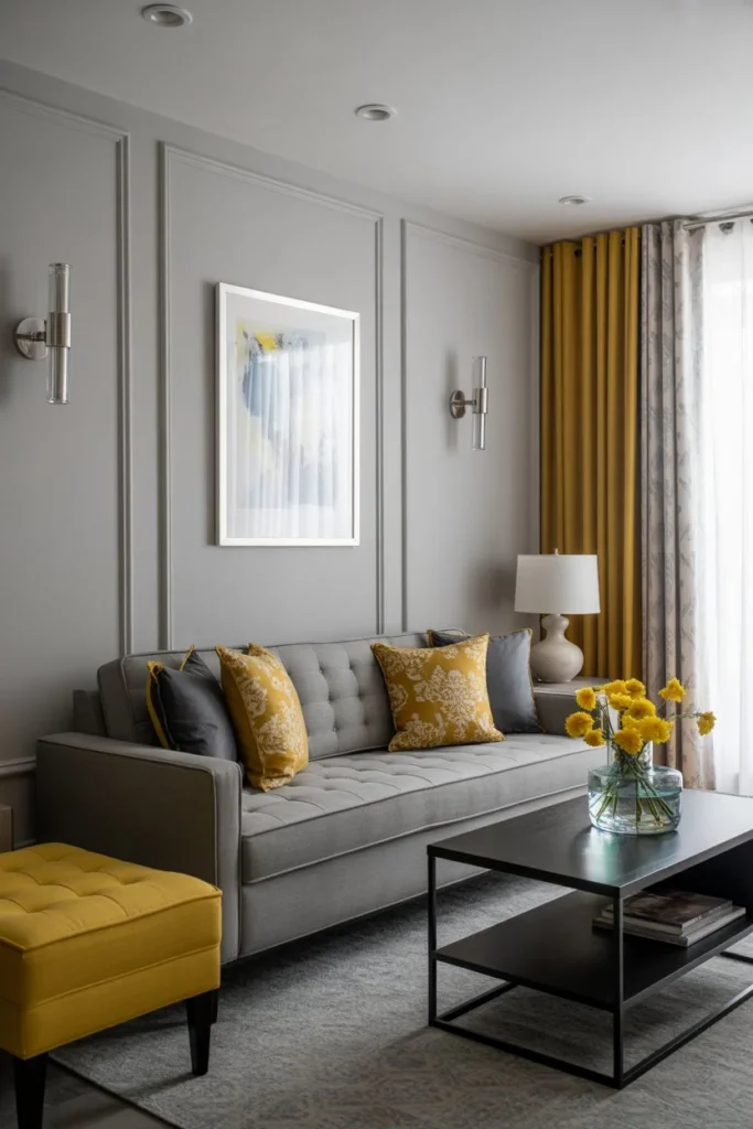 Butter Yellow & Beyond: Stunning Color Pairings to Elevate Every Space 5 a modern living room interior with a gra TreQDgz8RLG8xk3c1RxFFg 35My4h1gS12RKGMDN7g5Qg