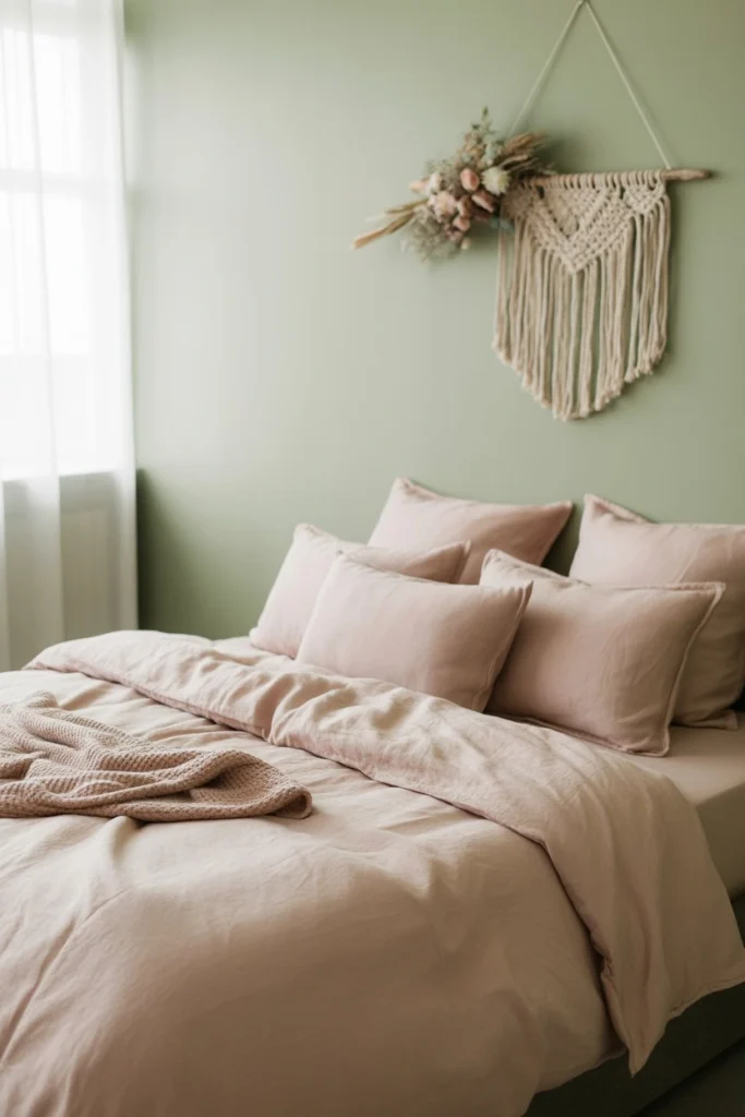 15 Enchanting Green Bedroom Decor Ideas That Radiate Freshness 8 bg7