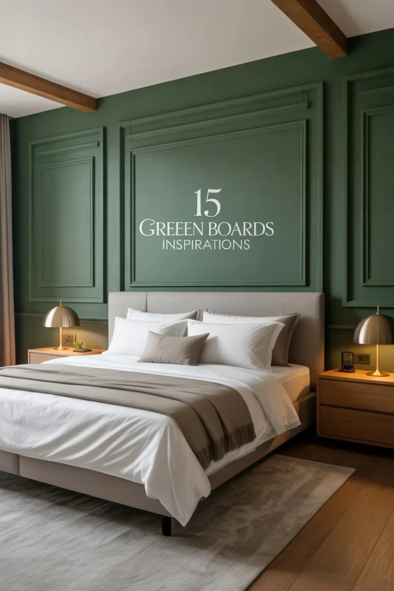15 Green Boards Inspirations to Create a Cozy and Elegant Bedroom Atmosphere